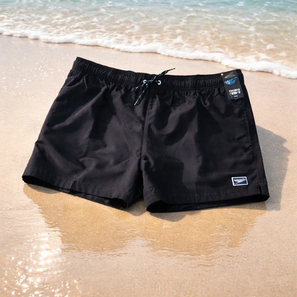 Speedo Mens XXL  Redondo Edge Volley Swim Trunks Anthracite Black NWT $50